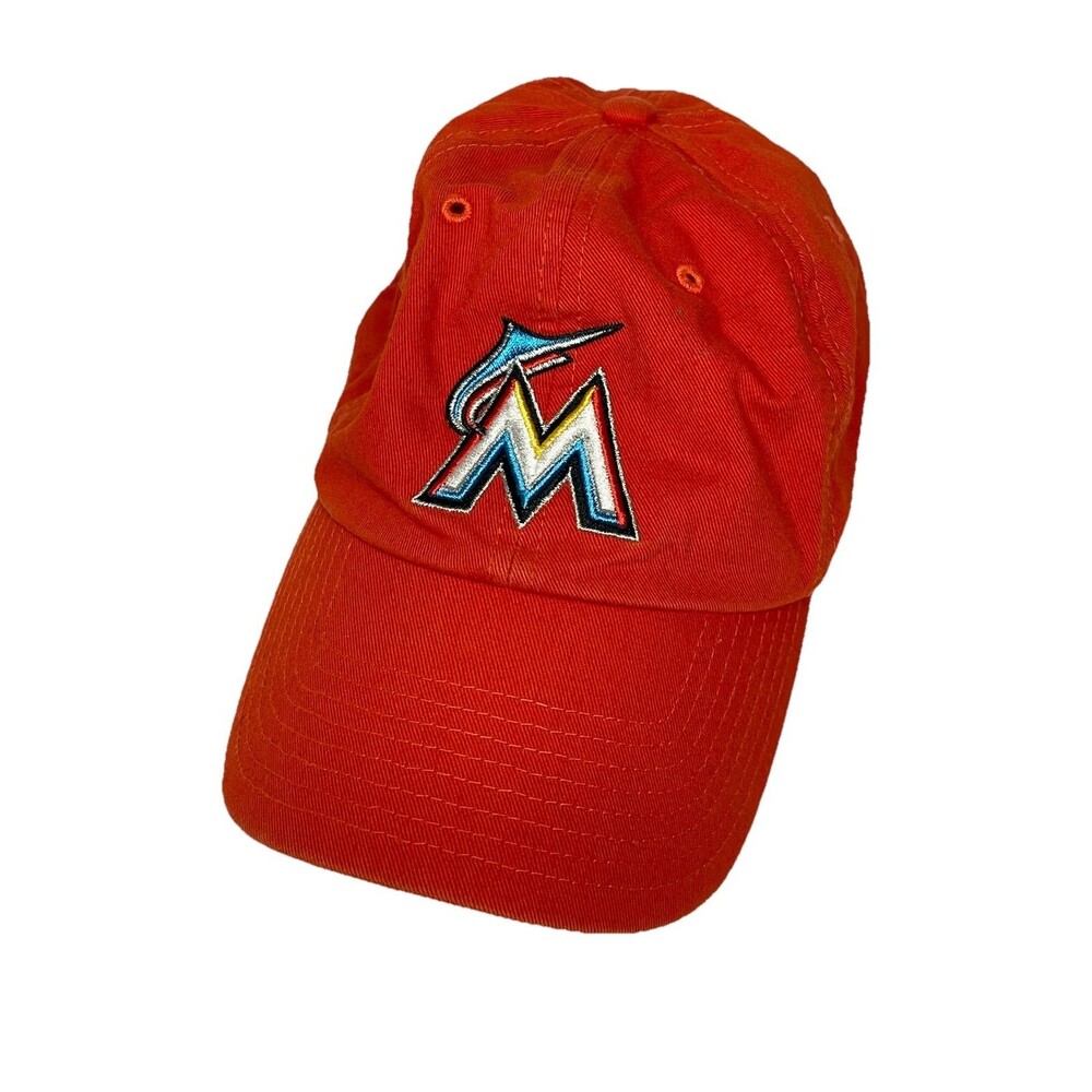 Miami Marlins hat cap '47 Brand Strapback Adjustable Orange Adult